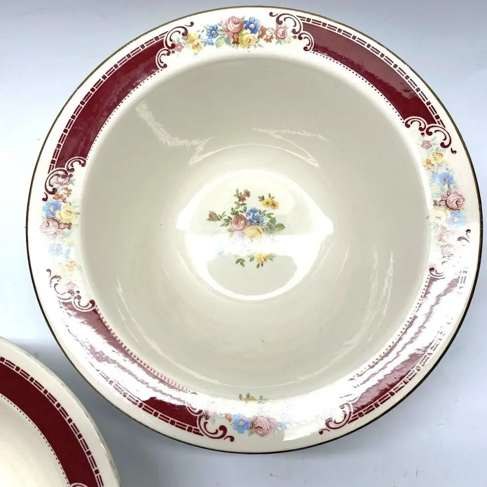 Homer Laughlin Majestic Lot of 3 Rimmed Soup Bowls 9